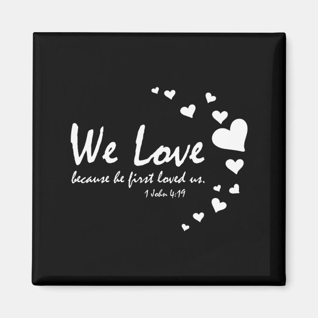 Imã Cute Christian Valentines Day Women Bible Verse He (Frente)