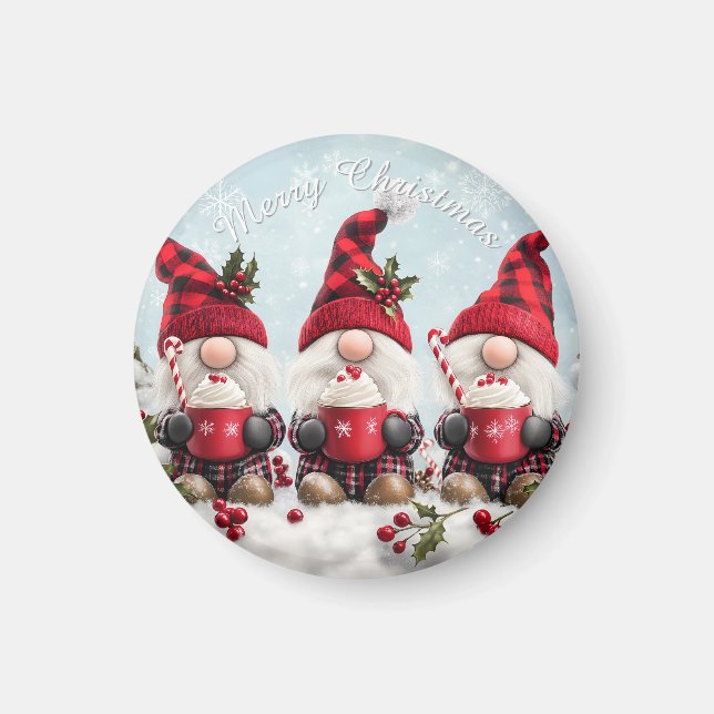 Imã Cute Christmas Gnome Magnet (Frente)