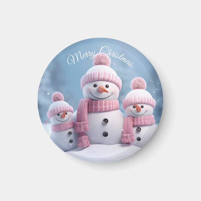 Imã Cute Christmas Snowman Magnet (Frente)