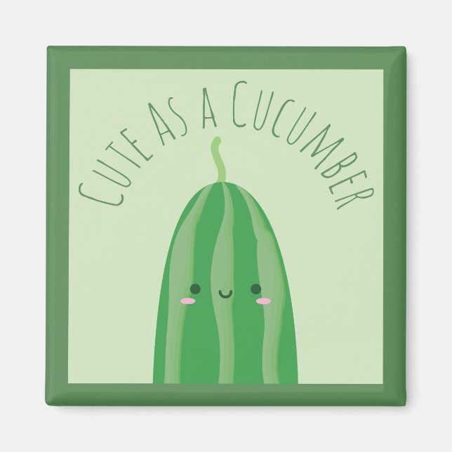 Imã Cute como pepino Engraçado Cutecumber (Frente)