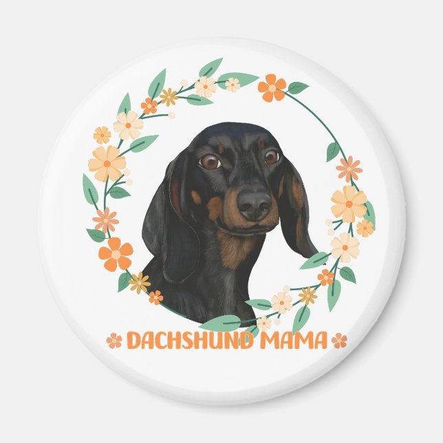 Imã Cute Dachshund - Dachshund Mama (Frente)