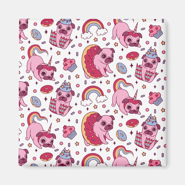 Imã Cute dog pattern for dog lovers (Frente)