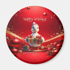 Imã Cute Duck Christmas Holiday Magnet
