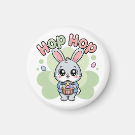Imã Cute Easter Hop Bunny Basket Artwork
