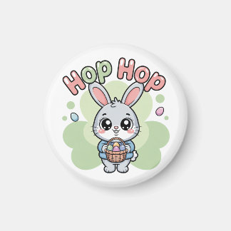 Imã Cute Easter Hop Bunny Basket Artwork