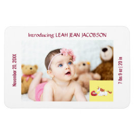 Ímã Cute Elegant New Baby Unicorn Birth Announcement