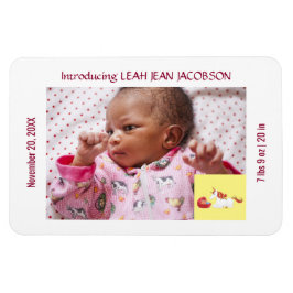 Ímã Cute Elegant New Baby Unicorn Birth Announcement