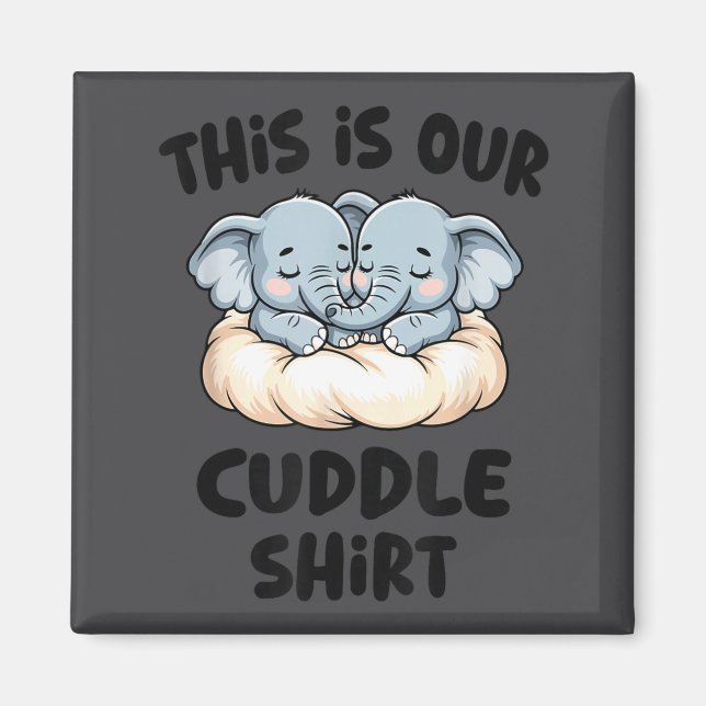 Imã Cute Elephant Couple This Is Our Cuddle  (Frente)