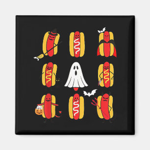 Imã Cute Fantasmas de Cachorro-Quente de Halloween Eng