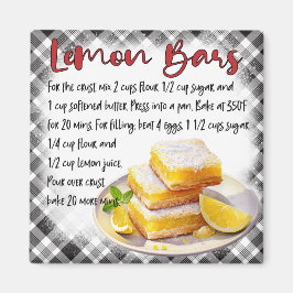 Imã Cute Farmhouse Homemade Lemon Bars Baking Recipe