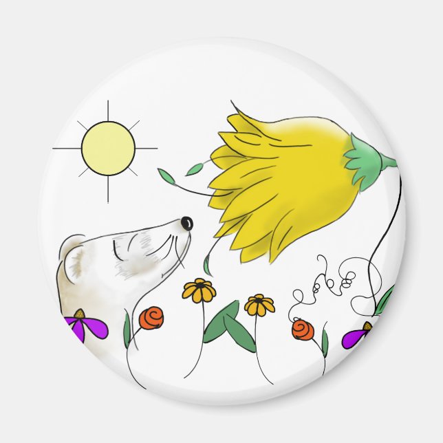 Imã Cute Ferret Face (Frente)