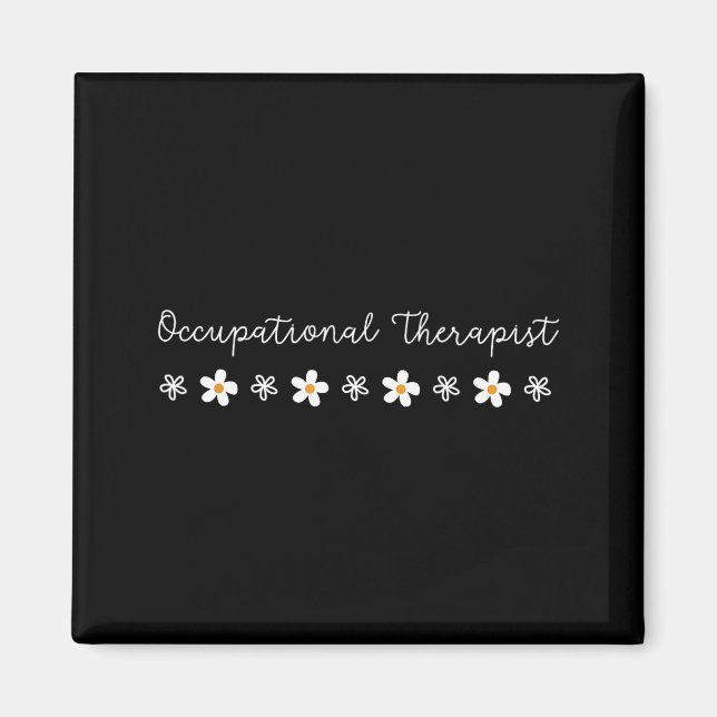 Imã Cute Floral Daisy Occupational Therapy Therast Ot  (Frente)