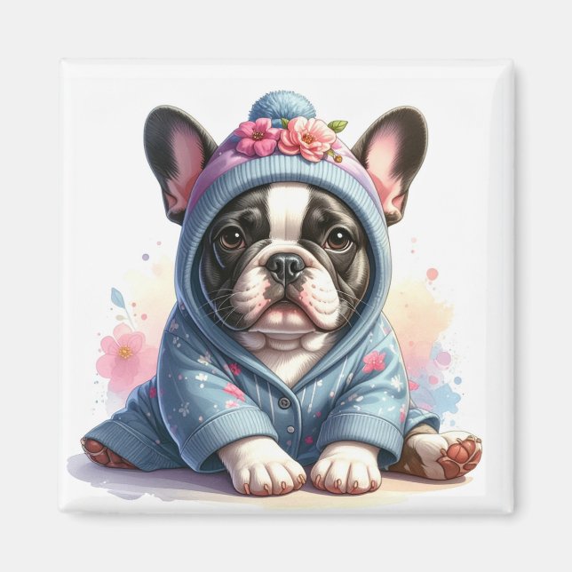 Imã Cute French Bulldog Puppy Magnet (Frente)