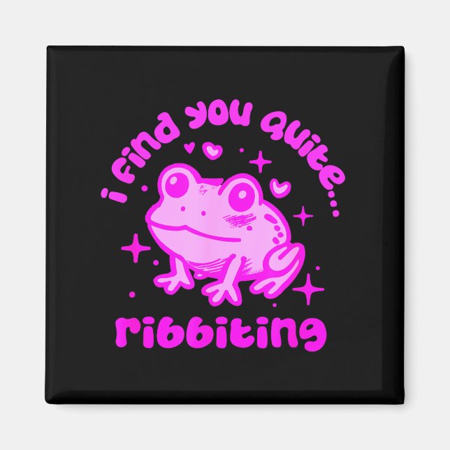 Imã Cute Frog Pun Ribbiting Frog Lovers Quote Design  (Frente)