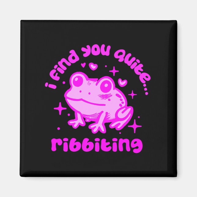 Imã Cute Frog Pun Ribbiting Frog Lovers Quote Design P (Frente)