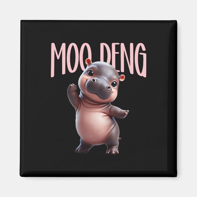 Imã Cute Funny Moo-deng Ba (Frente)