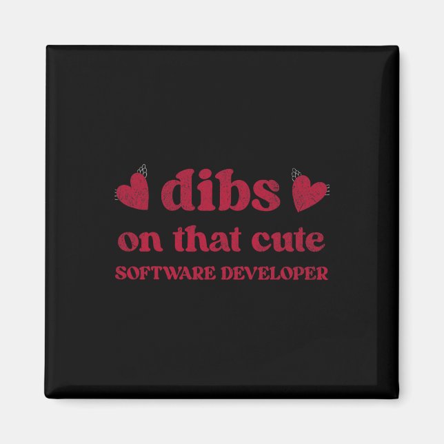 Imã Cute Funny Valentine's Day Software Developer Wome (Frente)