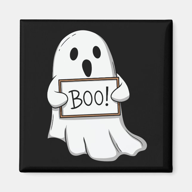 Imã Cute Ghost BOO Sign Pin Button (Frente)
