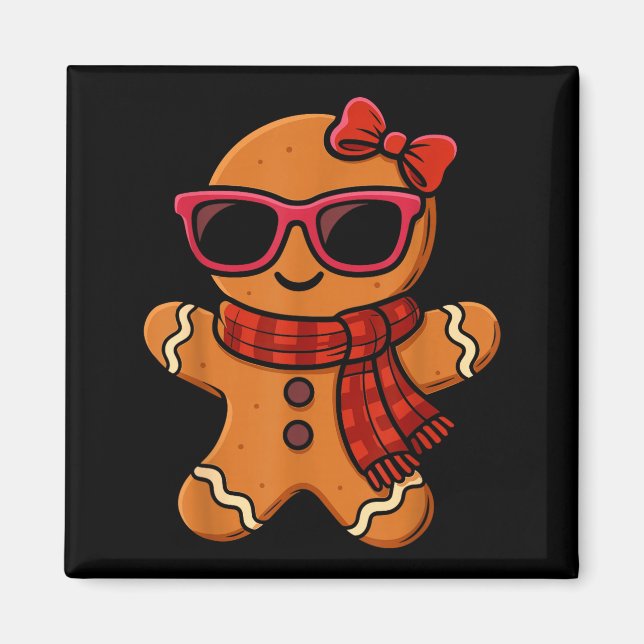 Imã Cute Gingerbread Christmas For Women Girls Xmas  (Frente)