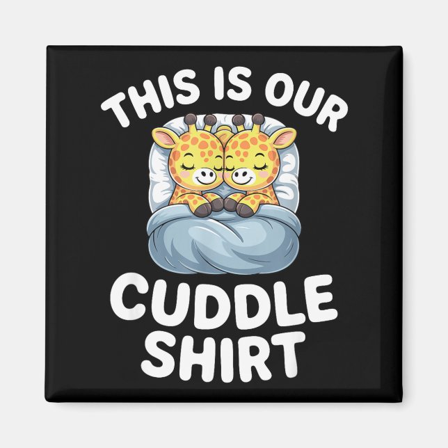Imã Cute Giraffe Couple This Is Our Cuddle  (Frente)