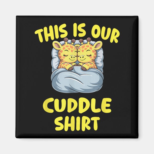 Imã Cute Giraffe Couple This Is Our Cuddle  (Frente)