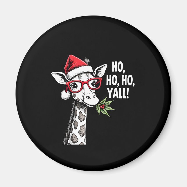 Imã Cute Giraffe With Santa Hat Merry Xmas Giraffe Lov (Frente)