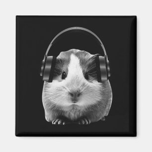 Imã Cute Guiné Pig Ouvindo Dubstep