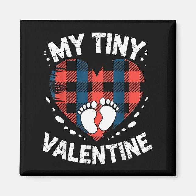 Imã Cute Heart My Tiny Valentine Pregnancy Announcemen (Frente)
