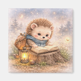 Imã Cute Hedgehog Reading Fridge