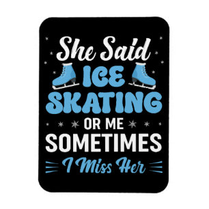 Ímã Cute Ice Rink Synchronized está Chamando