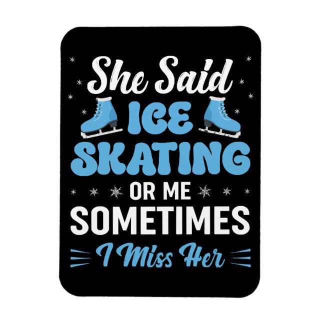 Ímã Cute Ice Rink Synchronized está Chamando (Vertical)
