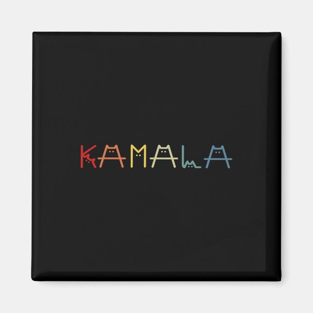 Imã Cute Kamala Harris Cat Vintage deixa positivo (Frente)