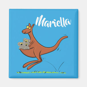 Imã Cute Kangaroo com íman de cartoon koalas