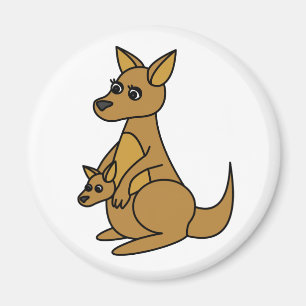 Imã Cute Kangaroo e Joey