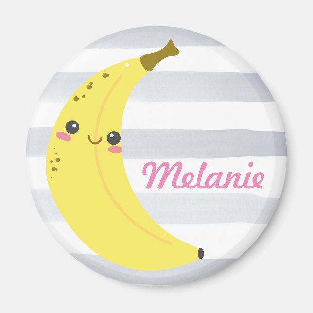 Imã Cute Kawaii Banana Personalizada (Frente)