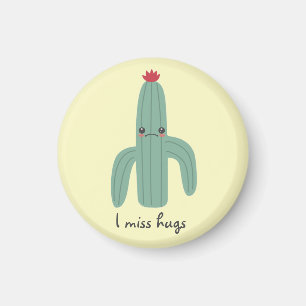 Imã Cute Kawaii Cactus Misses Hugs