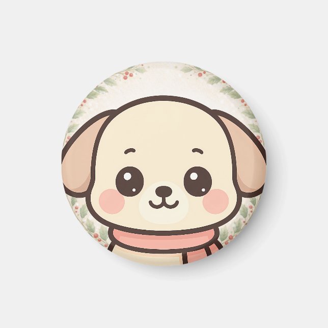 Imã Cute Kawaii Puppy Face Magnet  (Frente)