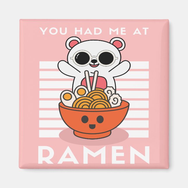 Imã Cute Kawaii Ramen (Frente)