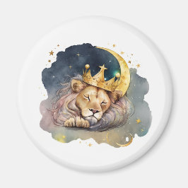 Imã Cute  king Lion Sleeping On The Moon              