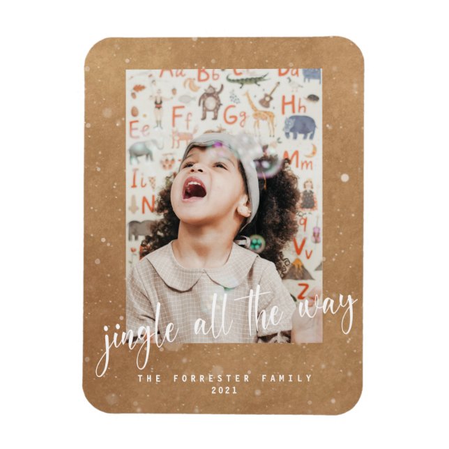 Ímã Cute Kraft Jingle All The Way Script 2 Foto  (Vertical)