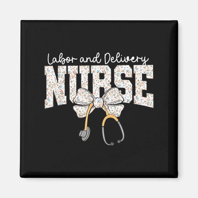 Imã Cute Labor And Delivery Nurse Stethoscope Coquette (Frente)