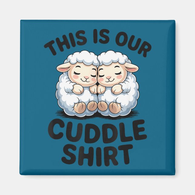 Imã Cute Lamb Couple This Is Our Cuddle  (Frente)