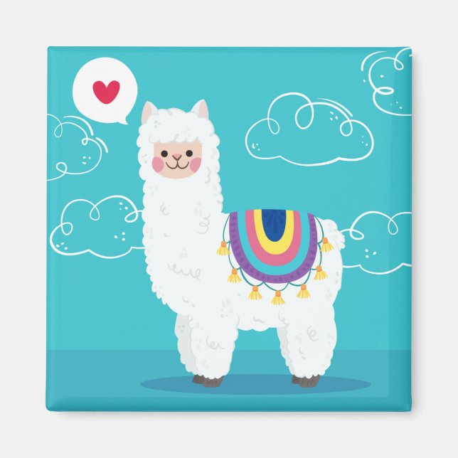 Imã Cute Llama (Frente)