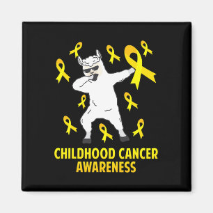 Imã Cute Llama Dabbing Warrior Cancer Awaren