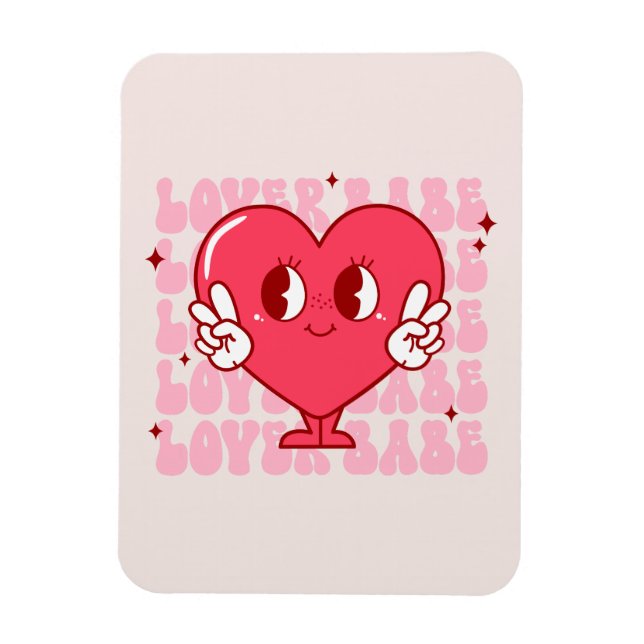 Ímã Cute Lover Babe Heart (Vertical)