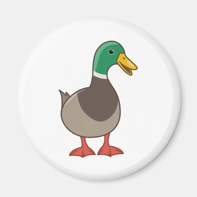 Imã Cute Mallard Duck (Frente)
