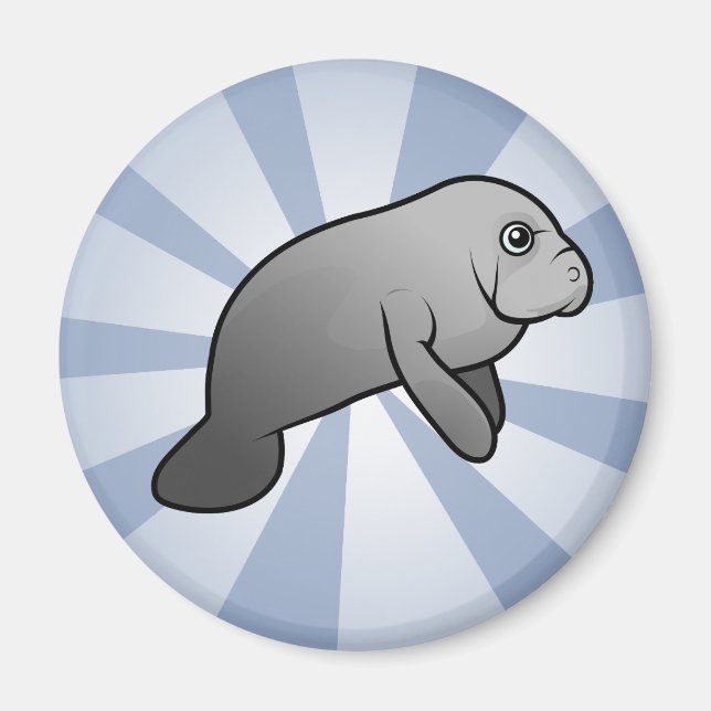 Imã Cute Manatee (Frente)