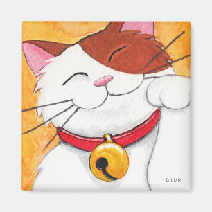 Imã Cute Maneki Neko Lucky Calico Cat
