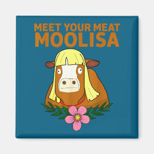 Imã Cute Meat Moolisa Piadas de Vaca Sarcástico