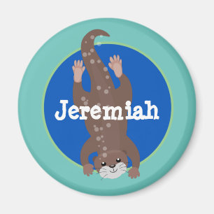 Imã Cute otter diving cartoon illustration